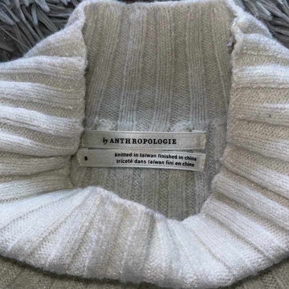 Anthropologie white mock neck tunic sweater - Picture 2 of 3